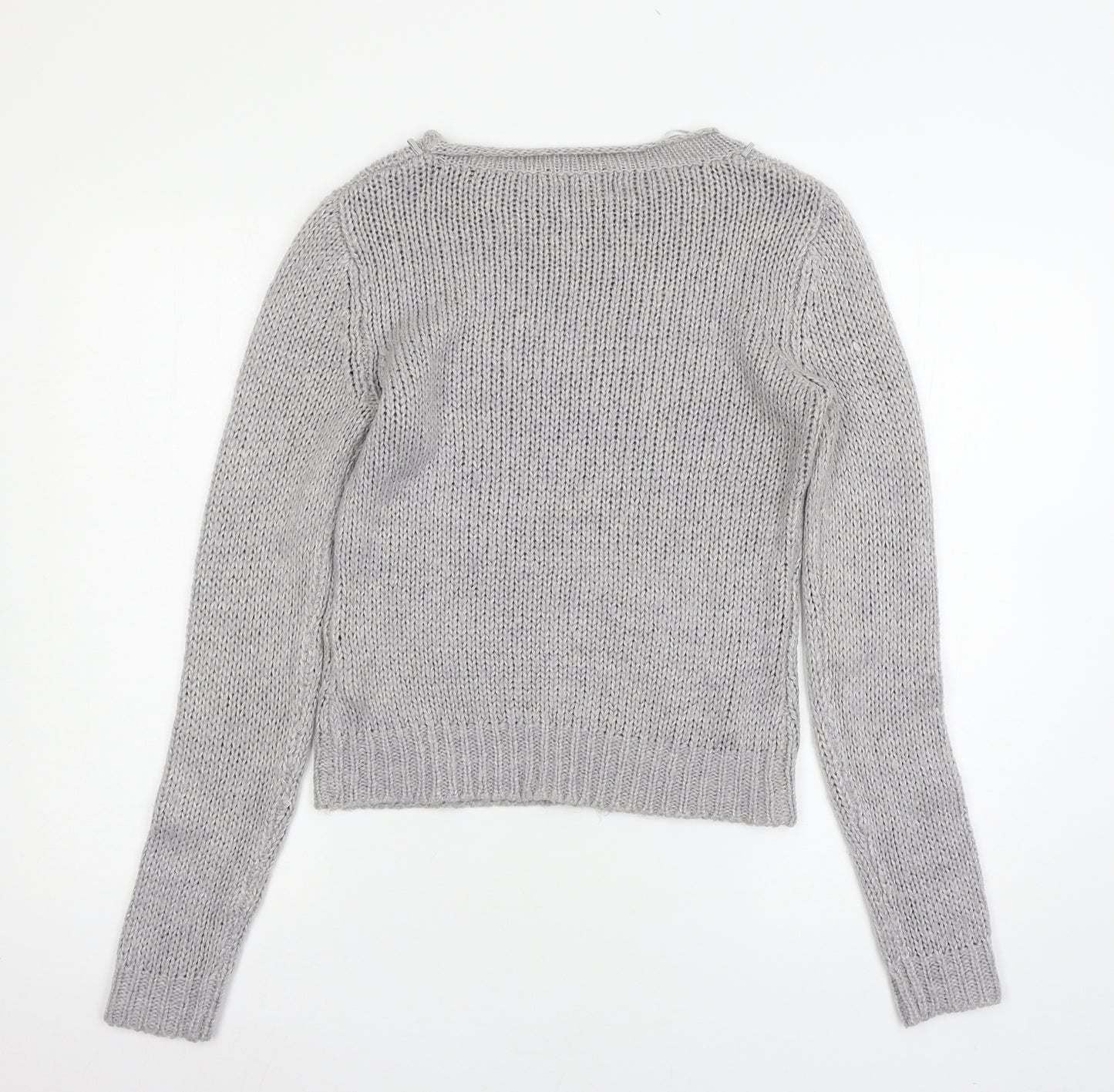 New Look Womens Grey  Knit Pullover Jumper Size 10