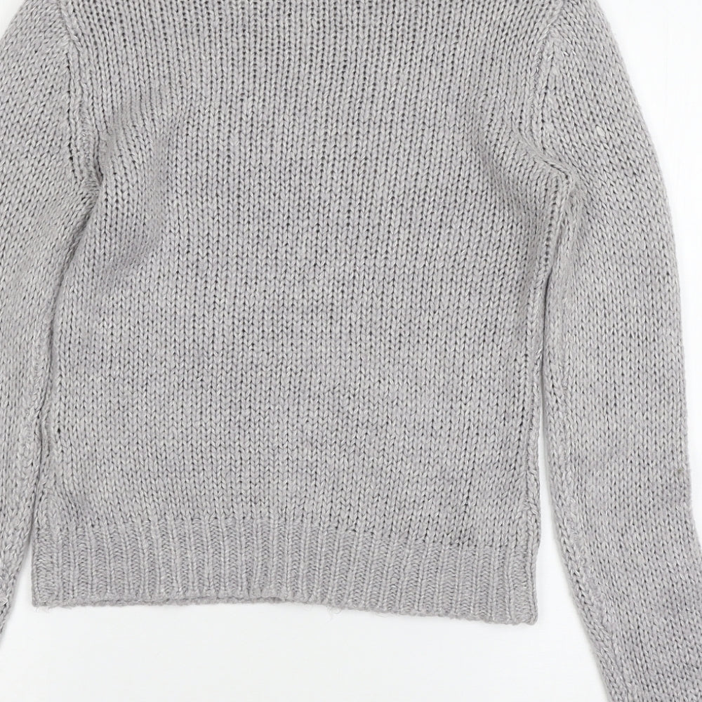 New Look Womens Grey  Knit Pullover Jumper Size 10