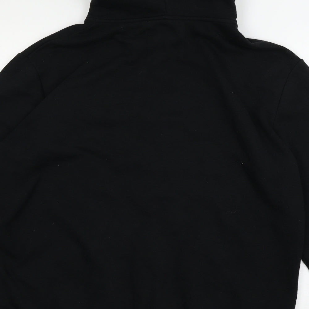 H&M Mens Black  Jersey Full Zip Hoodie Size L