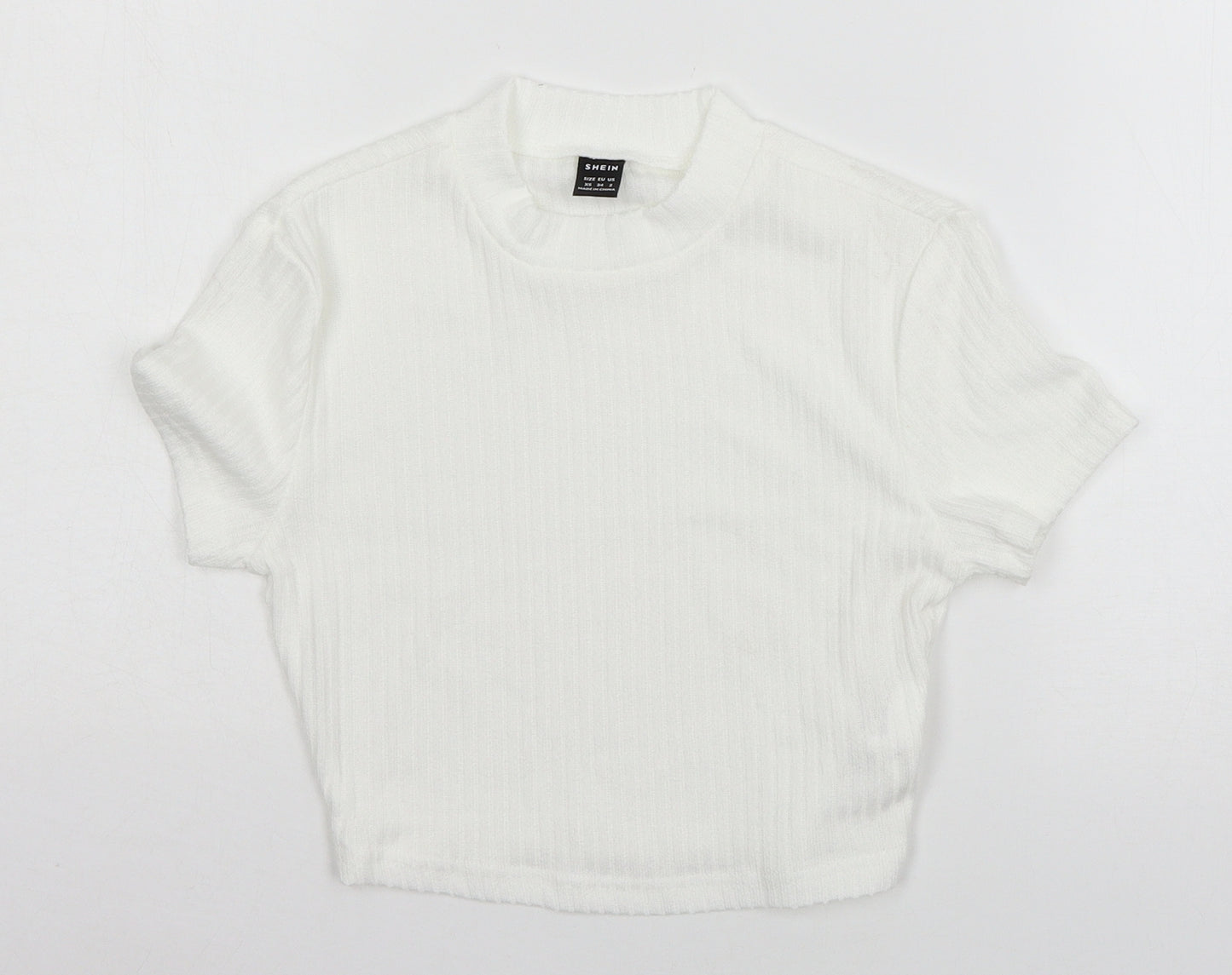 SheIn Womens White  Jersey Basic T-Shirt Size XS