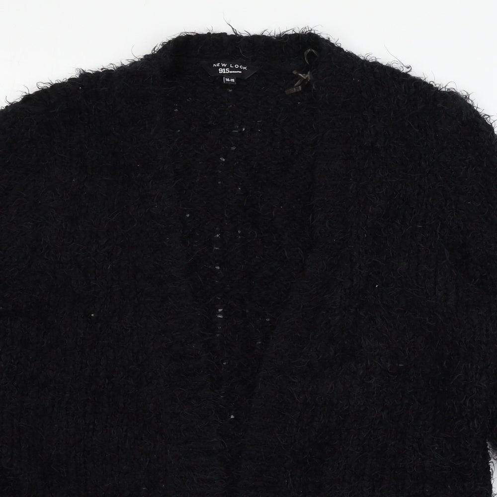 New Look Girls Black  Knit Cardigan Jumper Size 14-15 Years