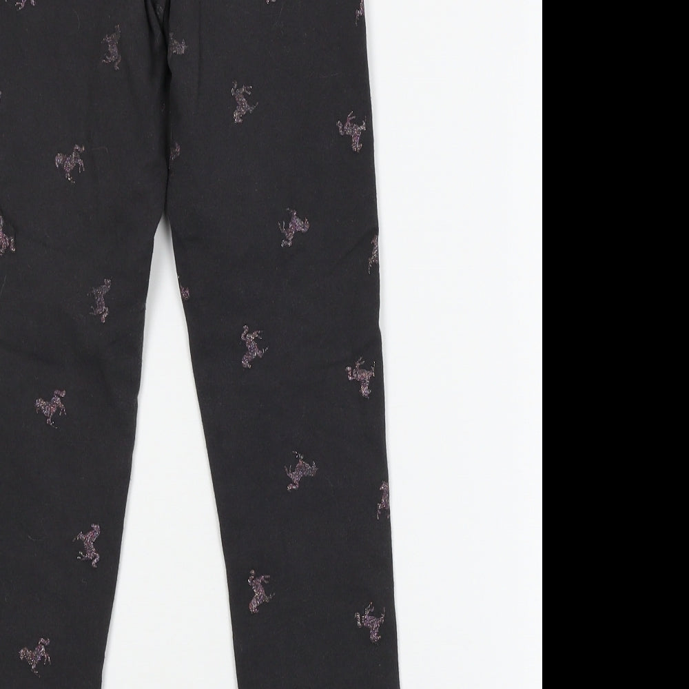 H&M Girls Grey Geometric Jersey Jogger Trousers Size 10 Years - Unicorn