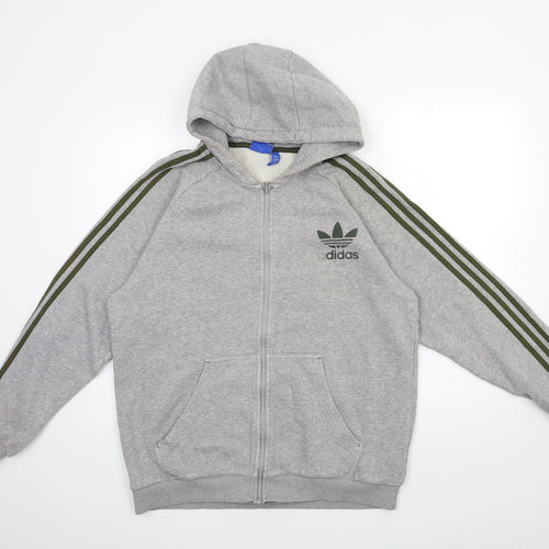 adidas Mens Grey   Full Zip Hoodie Size L
