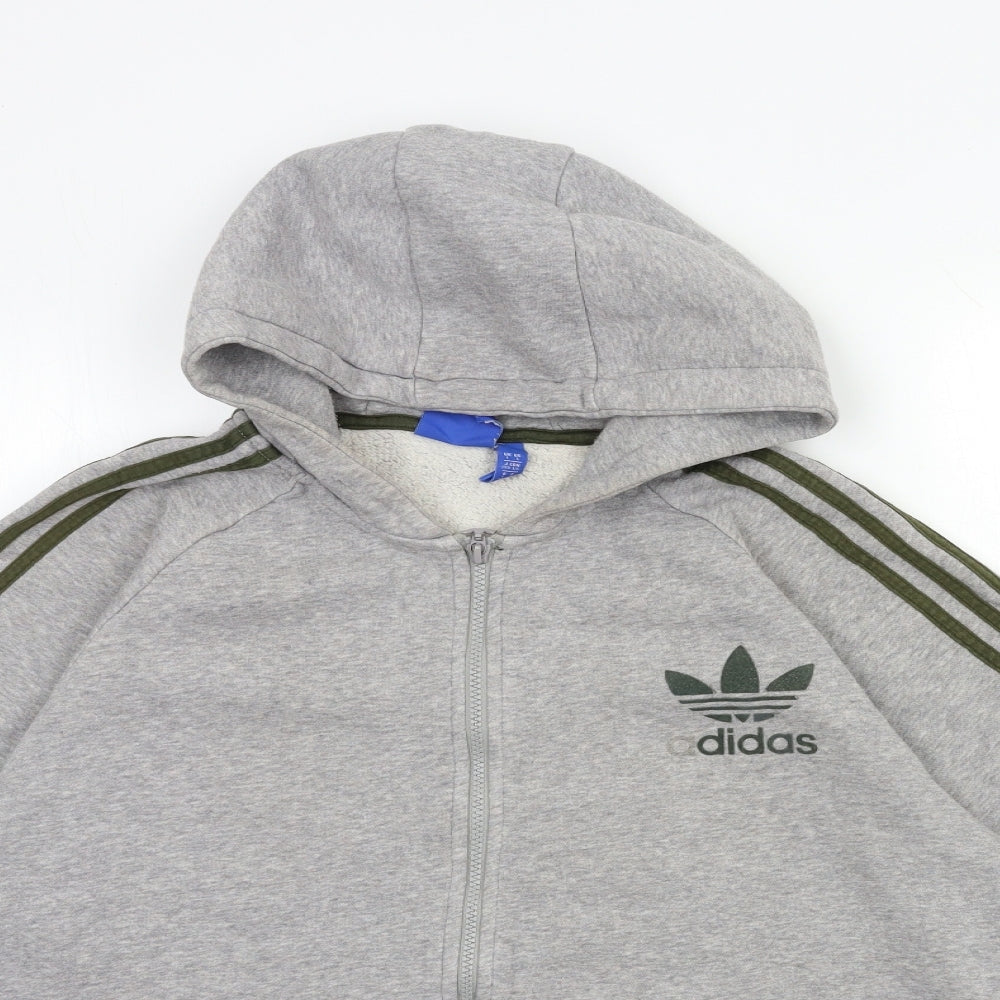 adidas Mens Grey   Full Zip Hoodie Size L