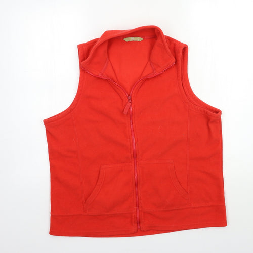 TU Womens Red  Fleece Gilet Jacket Size 16
