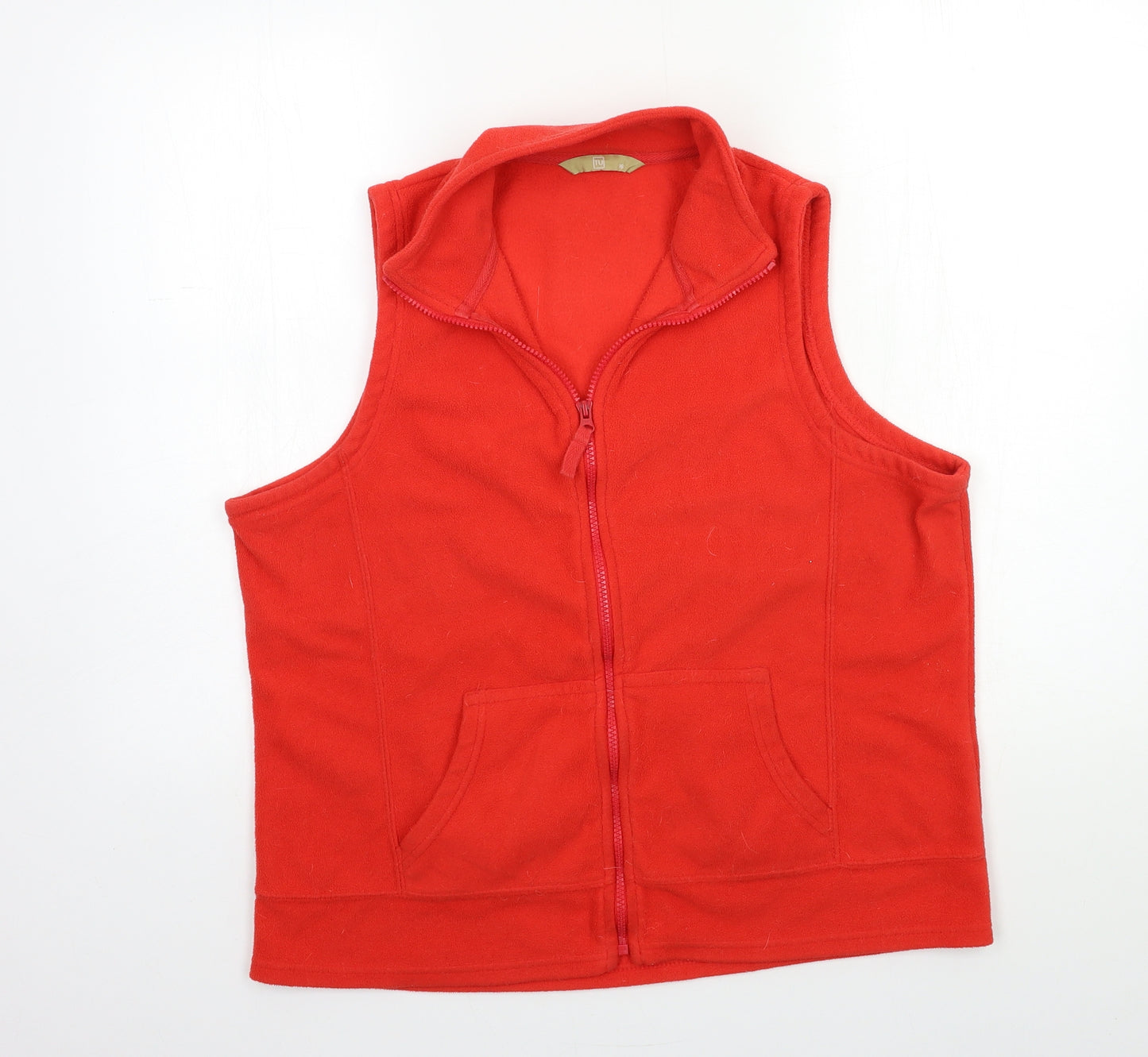 TU Womens Red  Fleece Gilet Jacket Size 16
