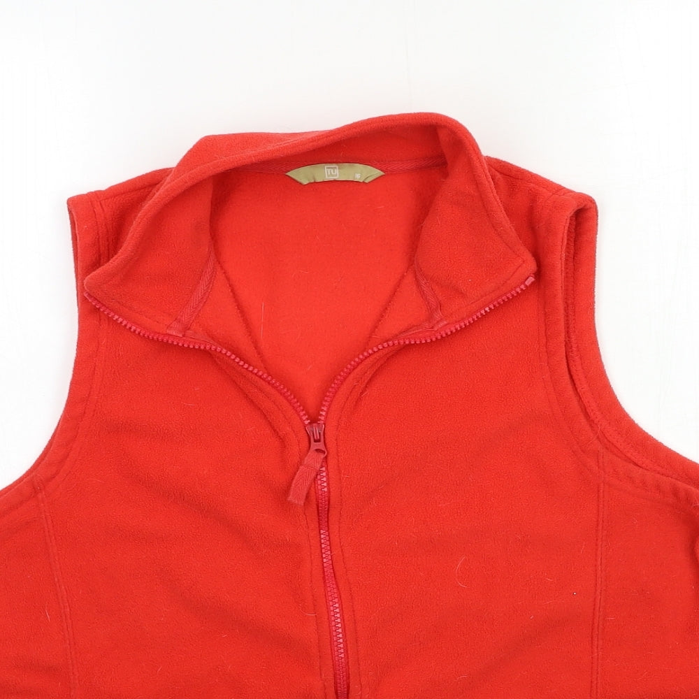 TU Womens Red  Fleece Gilet Jacket Size 16