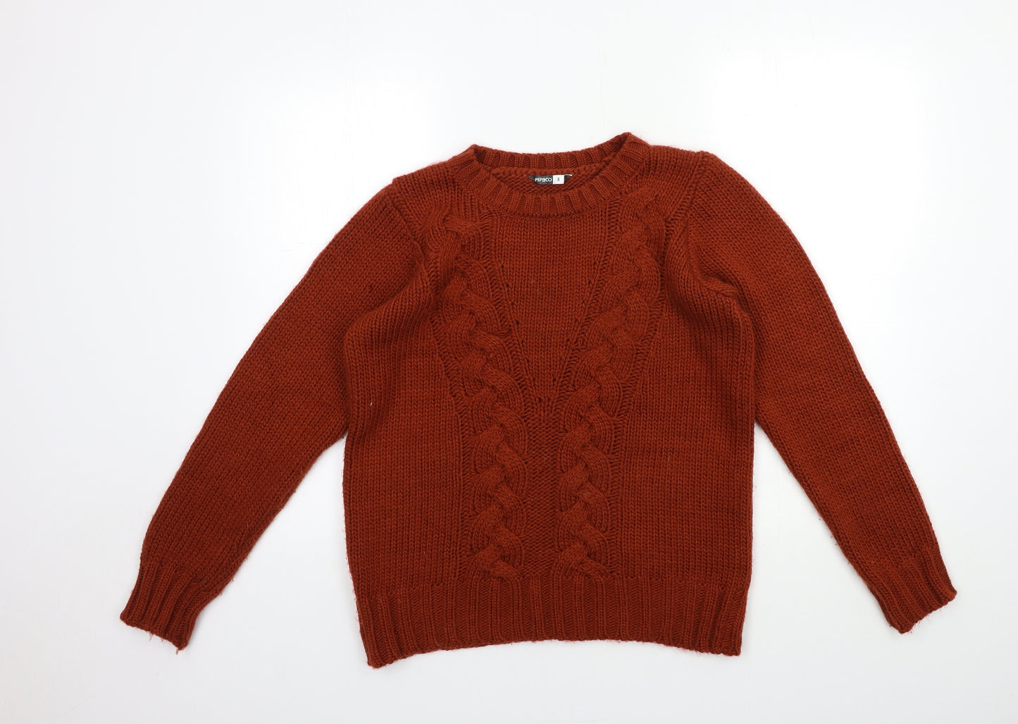 PEP&CO Womens Brown  Knit Pullover Jumper Size S