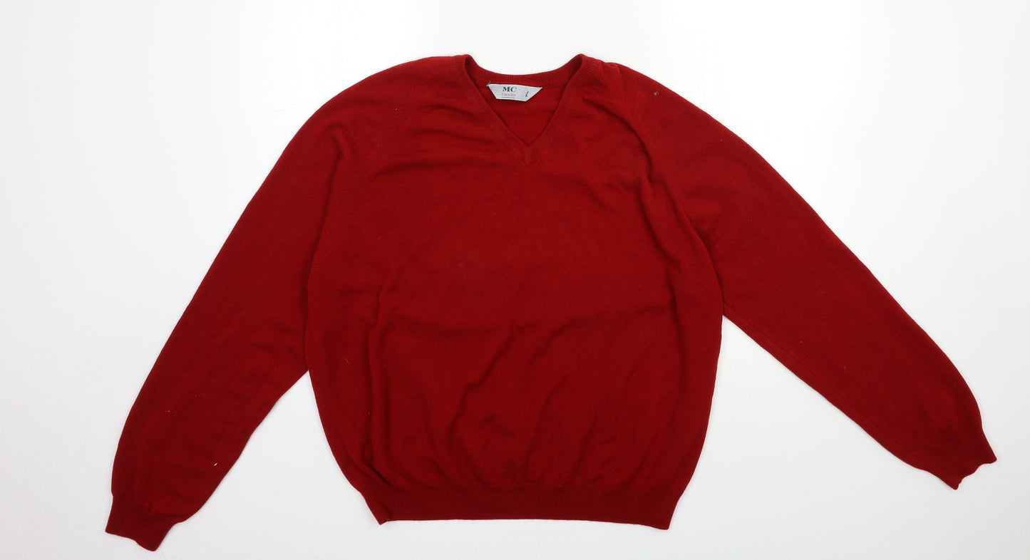 MC Mens Red  Knit Pullover Jumper Size L