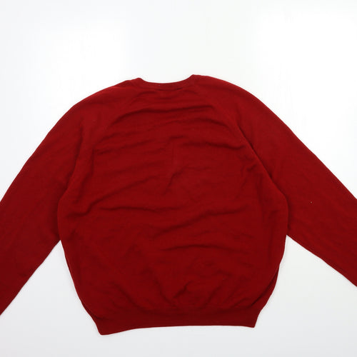 MC Mens Red  Knit Pullover Jumper Size L