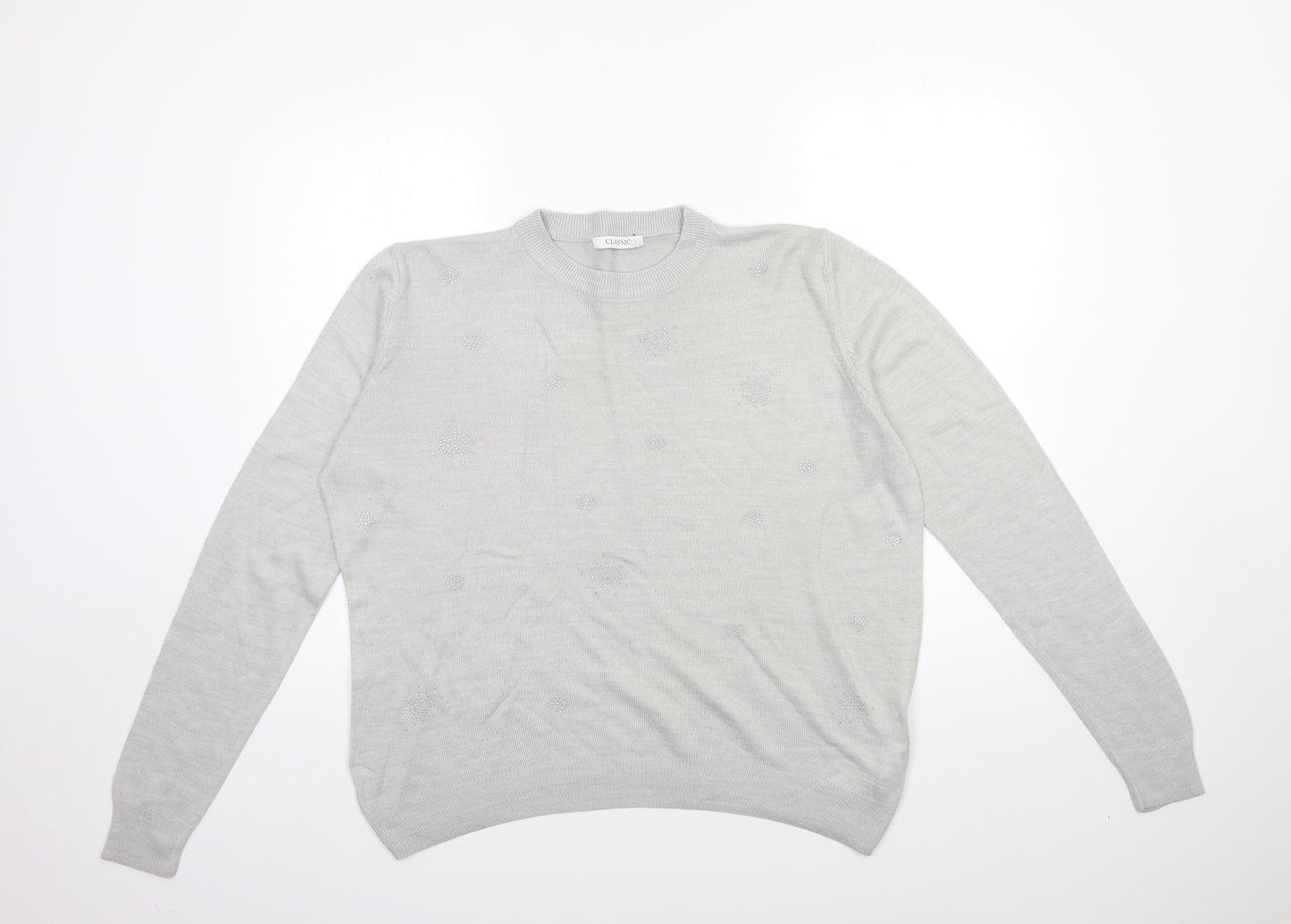Marks and Spencer Womens Grey  Knit Pullover Jumper Size 14