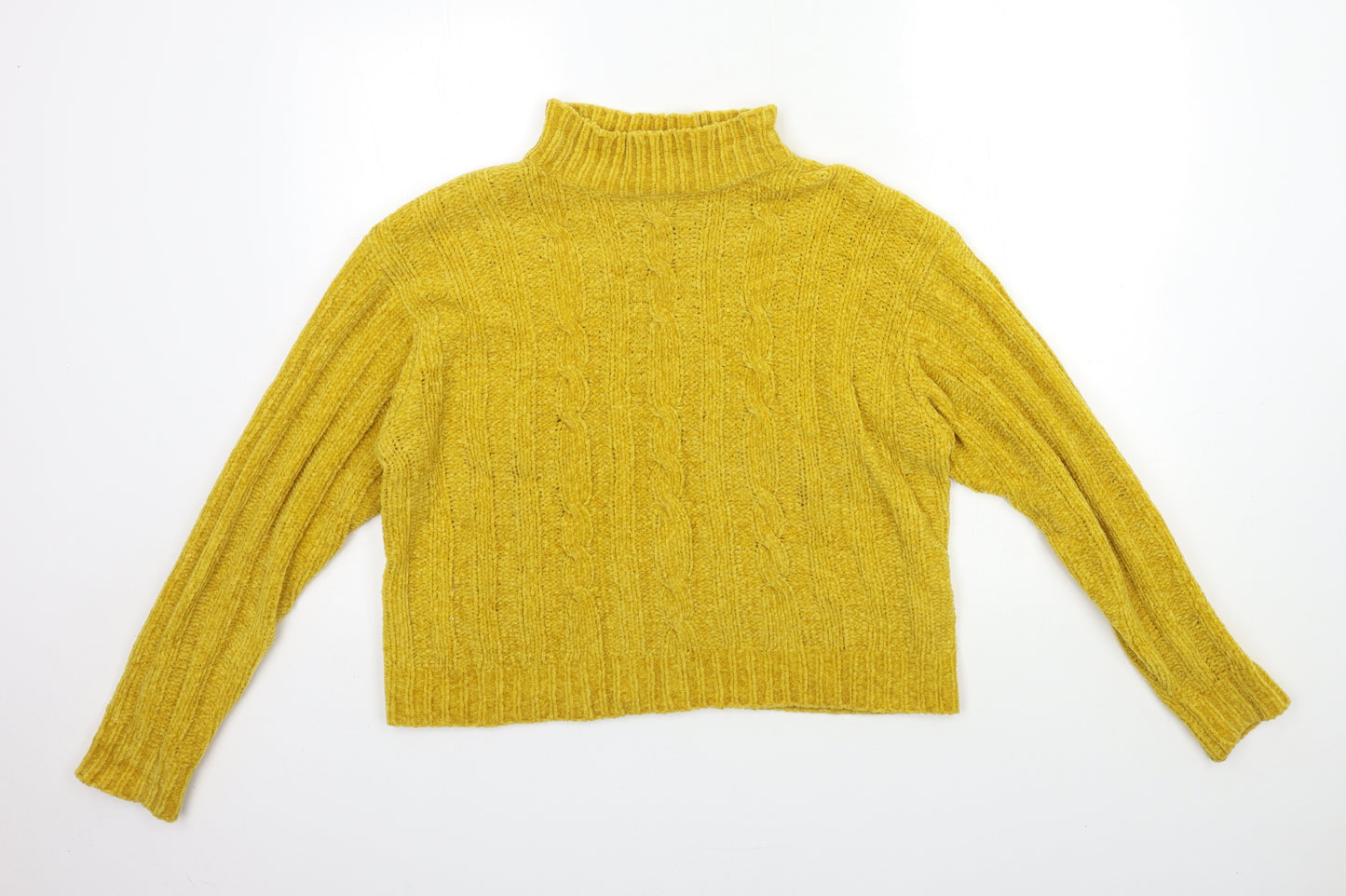 Essentials Womens Yellow  Knit Pullover Jumper Size M