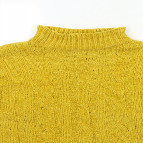 Essentials Womens Yellow  Knit Pullover Jumper Size M