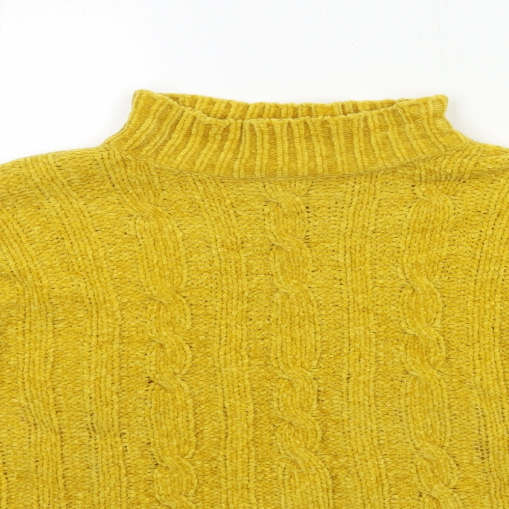 Essentials Womens Yellow  Knit Pullover Jumper Size M