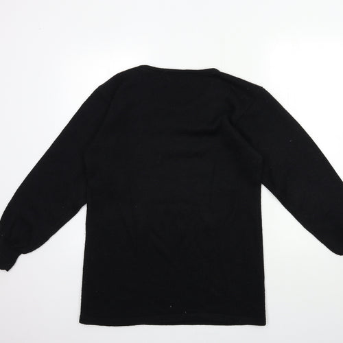 Daxon Womens Black  Knit Pullover Jumper Size 12
