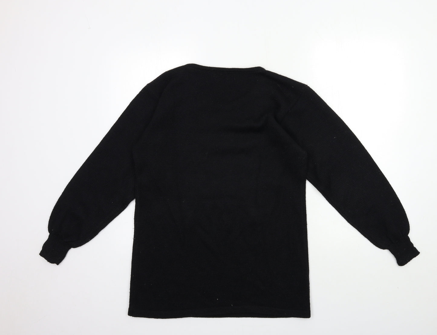 Daxon Womens Black  Knit Pullover Jumper Size 12