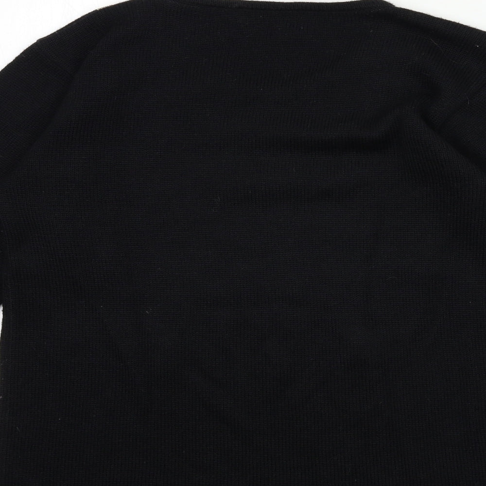 Daxon Womens Black  Knit Pullover Jumper Size 12