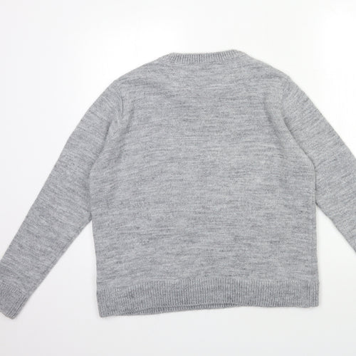Marks and Spencer Womens Grey  Knit Pullover Jumper Size M  - CHRISTMAS