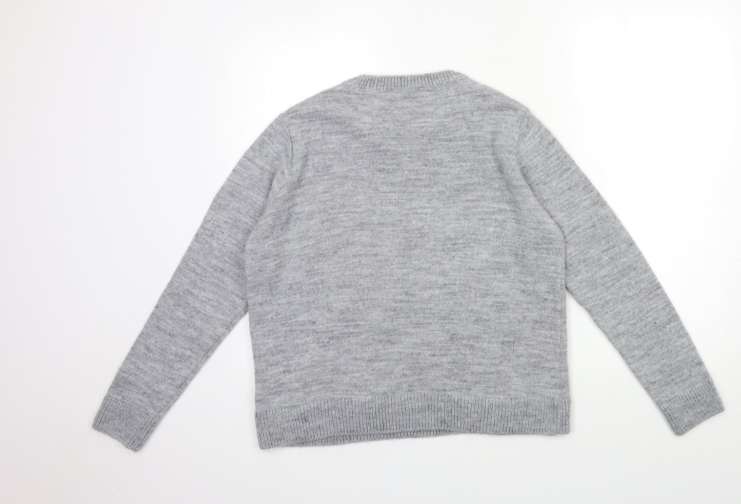 Marks and Spencer Womens Grey  Knit Pullover Jumper Size M  - CHRISTMAS