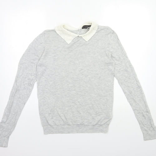 Dorothy Perkins Womens Grey  Knit Pullover Jumper Size 10
