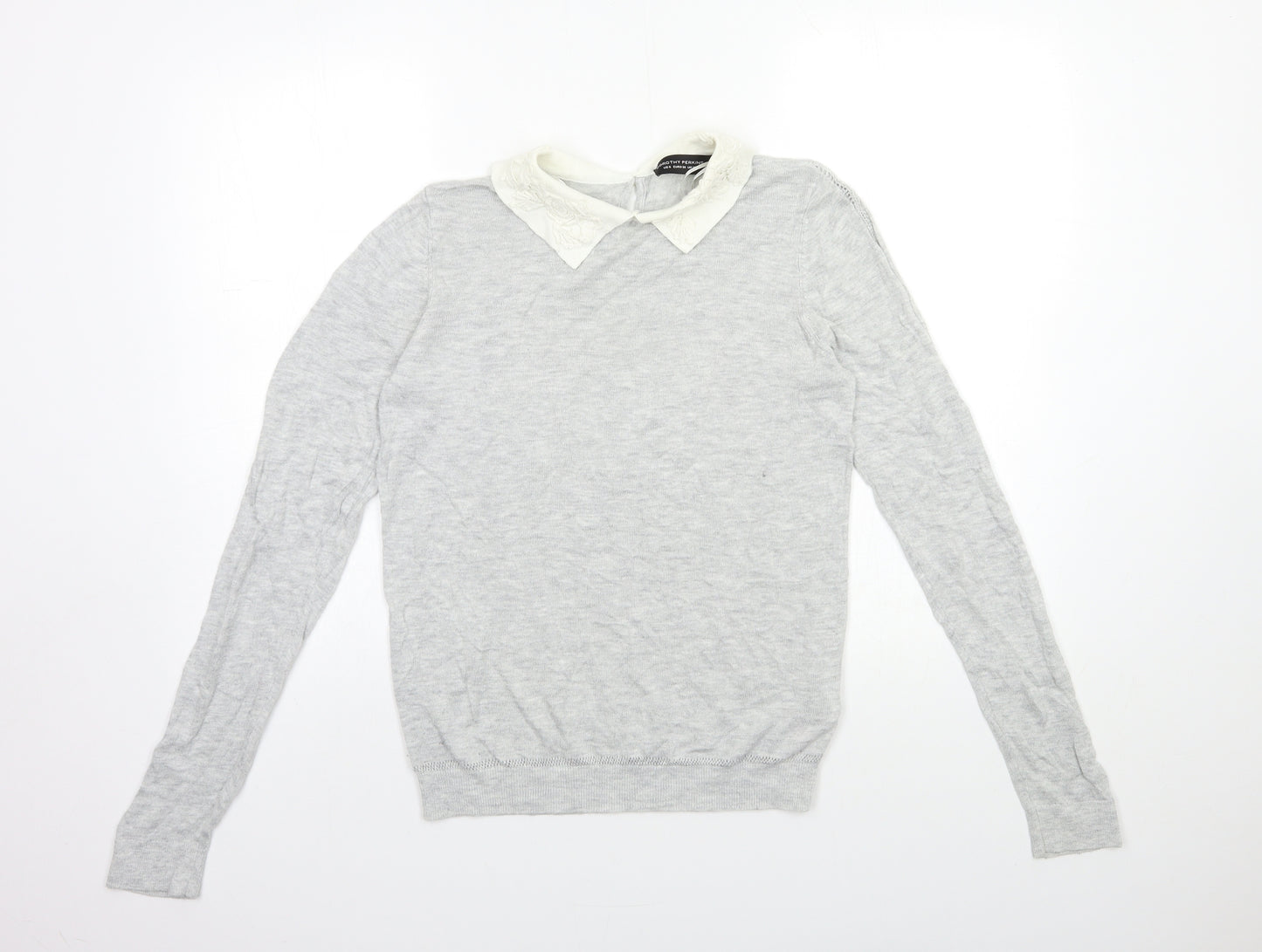 Dorothy Perkins Womens Grey  Knit Pullover Jumper Size 10