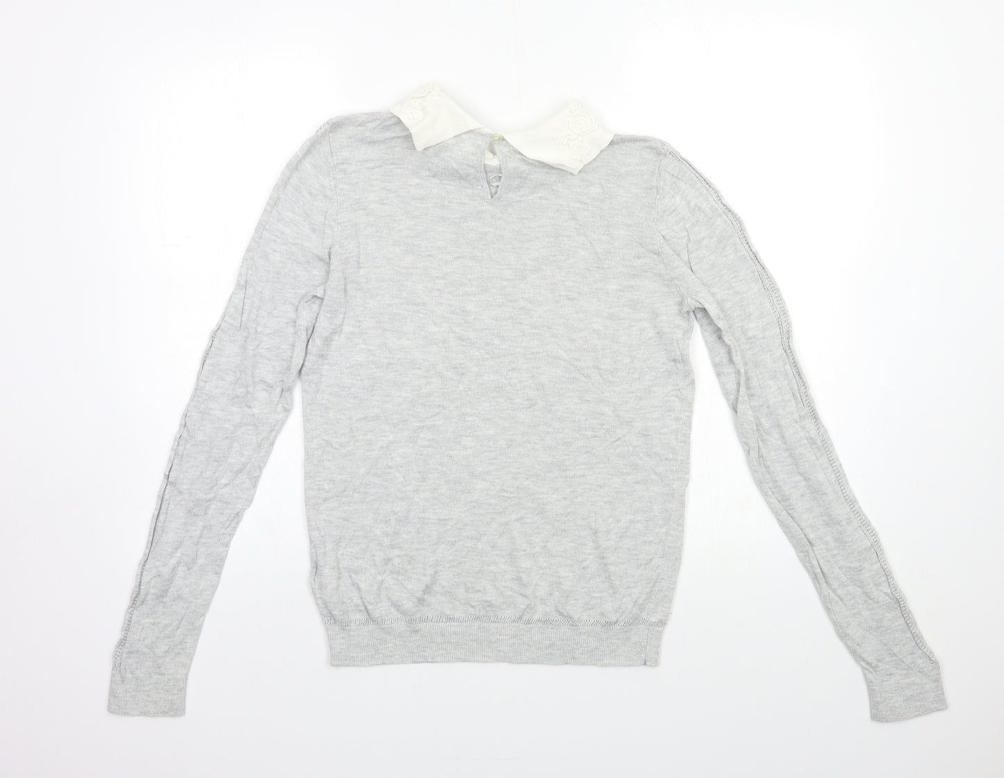 Dorothy Perkins Womens Grey  Knit Pullover Jumper Size 10