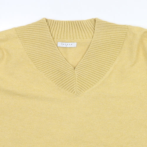 Papaya Womens Beige  Knit Pullover Jumper Size M