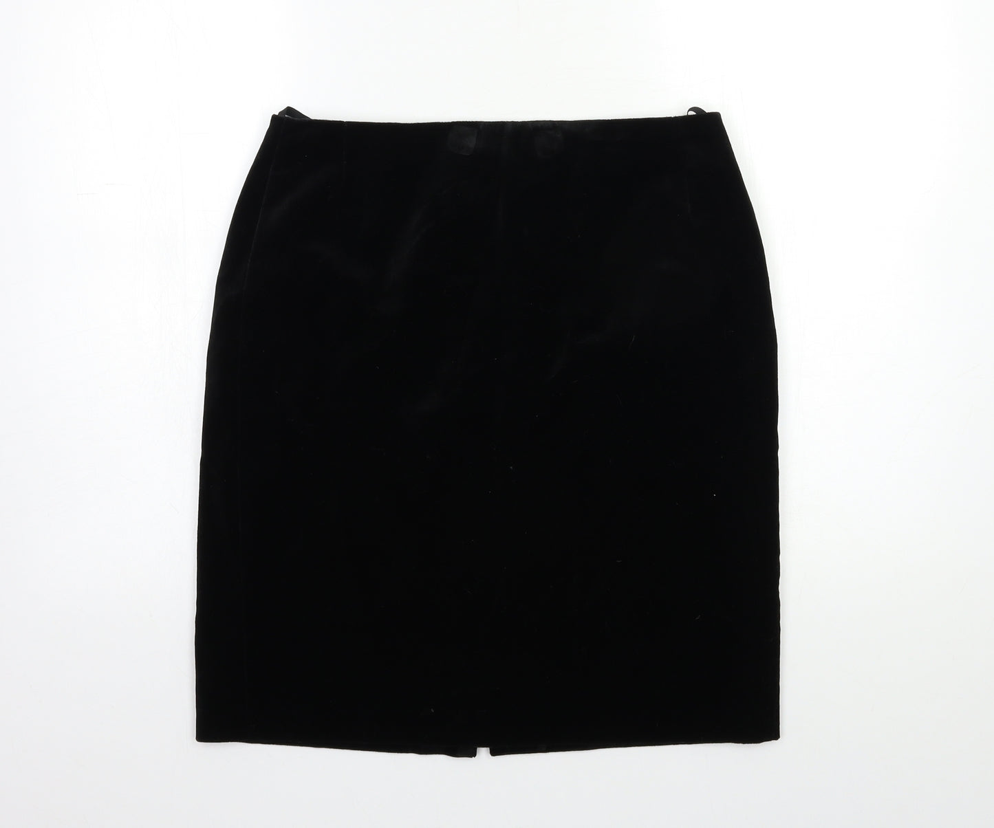 Marks and Spencer Womens Black  Velour Straight & Pencil Skirt Size 16