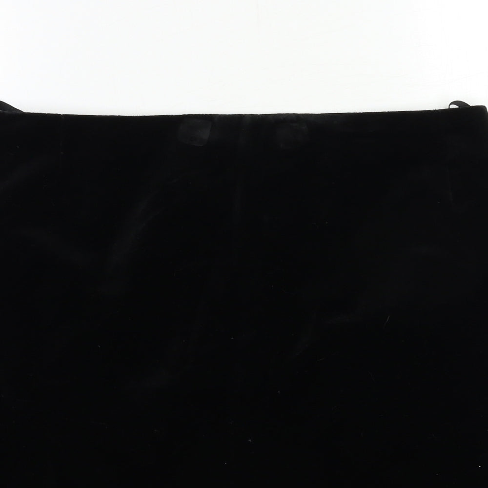 Marks and Spencer Womens Black  Velour Straight & Pencil Skirt Size 16