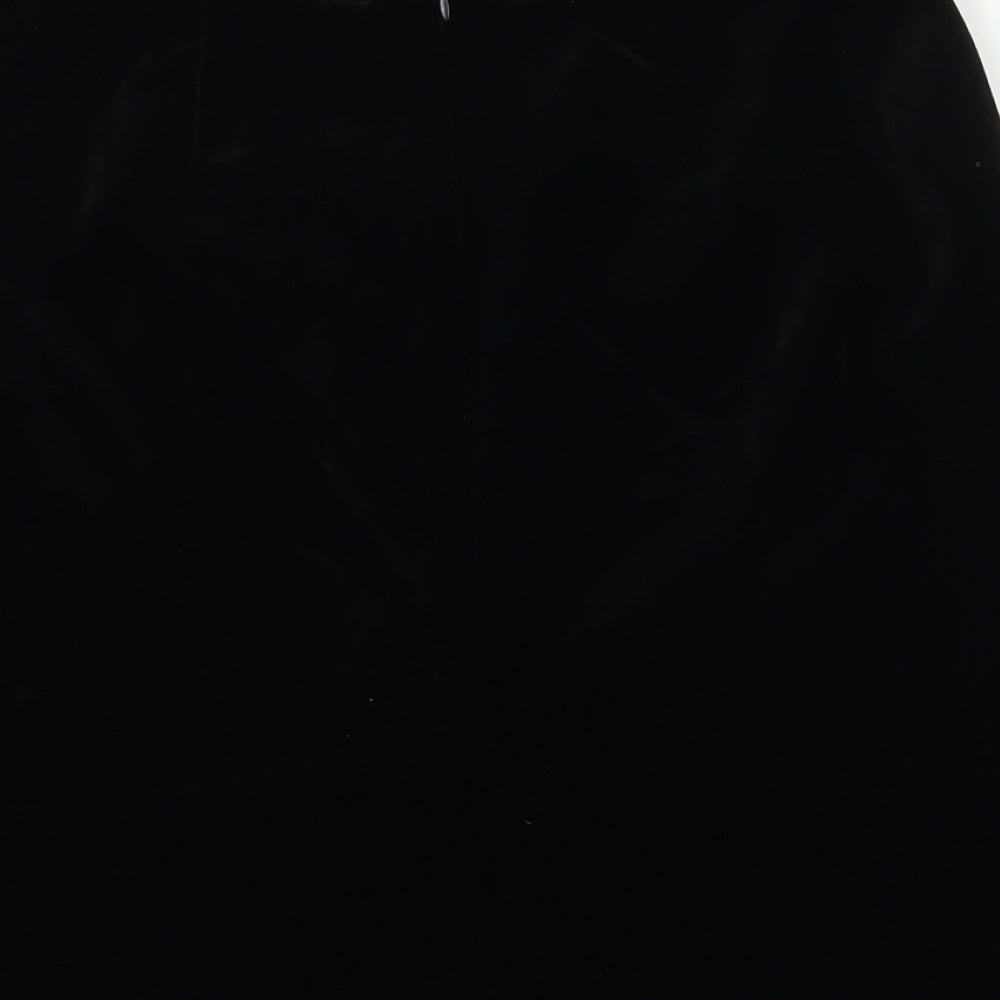Marks and Spencer Womens Black  Velour Straight & Pencil Skirt Size 16