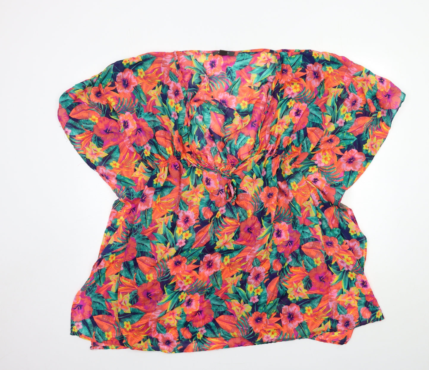 Primark Womens Orange Floral  Kaftan  Size 10