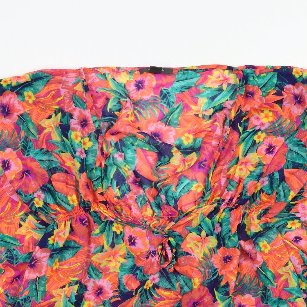 Primark Womens Orange Floral  Kaftan  Size 10