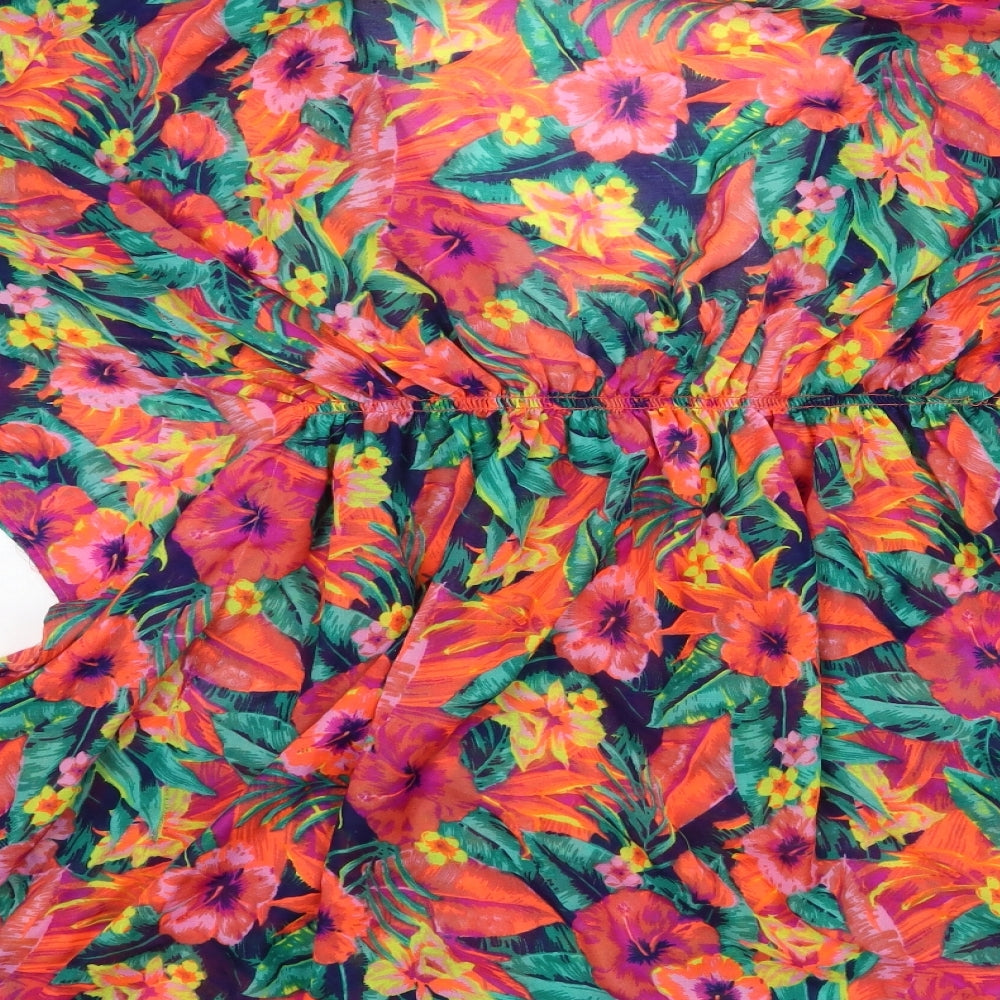 Primark Womens Orange Floral  Kaftan  Size 10