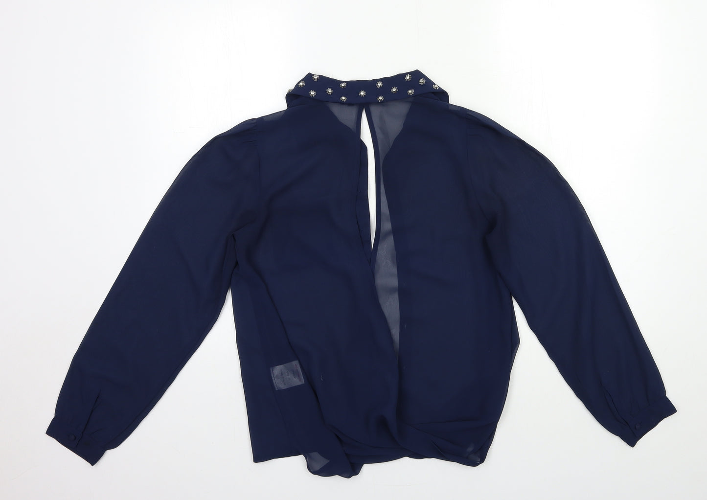 Miso Womens Blue   Basic Blouse Size 10  - OPEN BACK