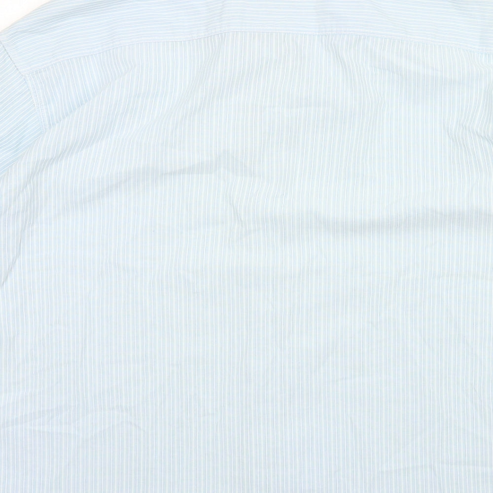 Blue Harbour Mens Blue Striped   Dress Shirt Size L