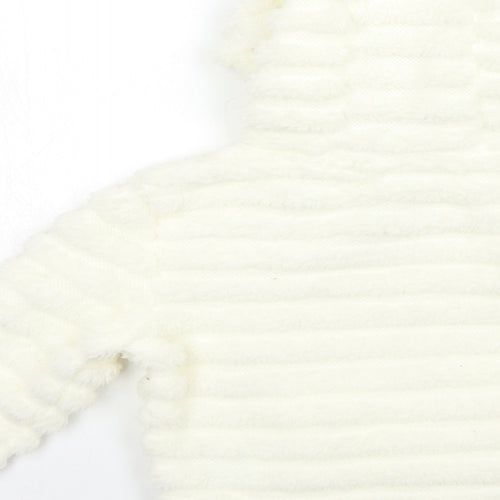 Matalan Girls White  Fleece Pullover Hoodie Size 5 Years