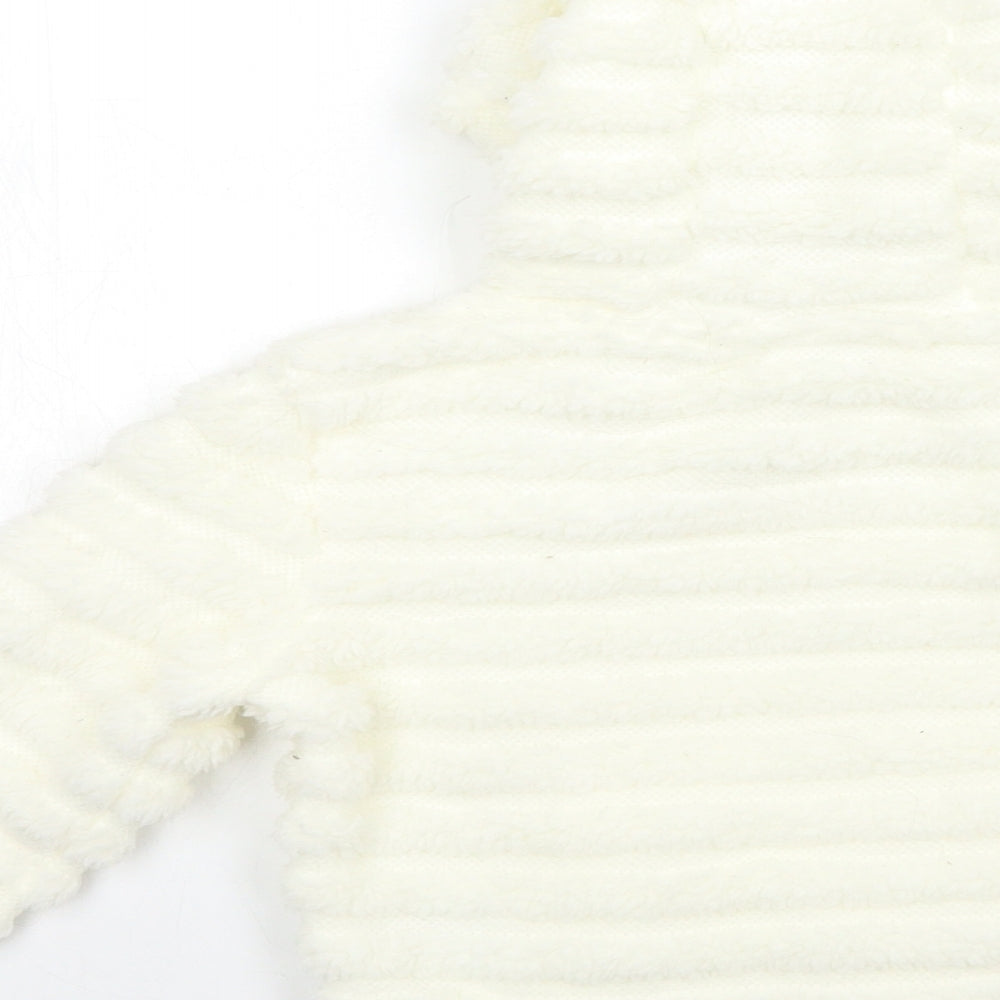 Matalan Girls White  Fleece Pullover Hoodie Size 5 Years