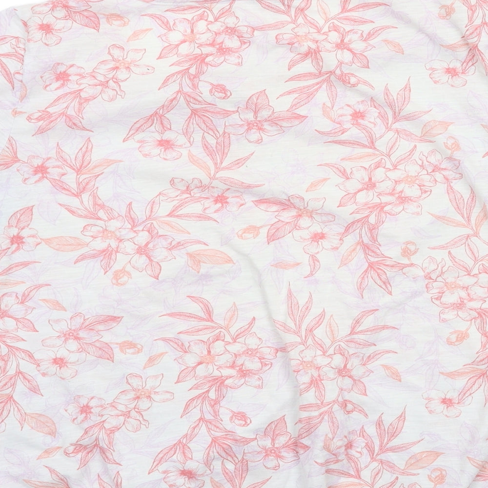Bonmarché Womens Pink Floral  Basic T-Shirt Size 14