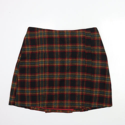 Joe Browns Womens Black Check Rayon A-Line Skirt Size 18