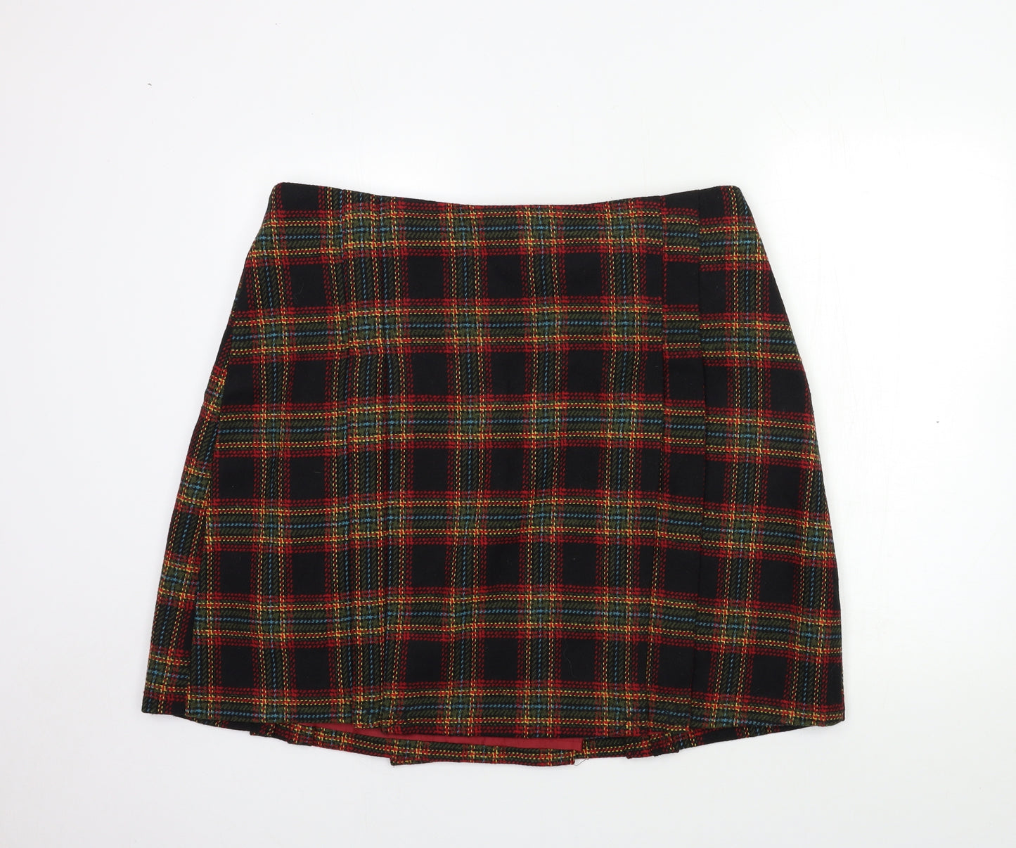 Joe Browns Womens Black Check Rayon A-Line Skirt Size 18