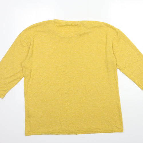 M&Co Womens Yellow  Knit Pullover Jumper Size 14