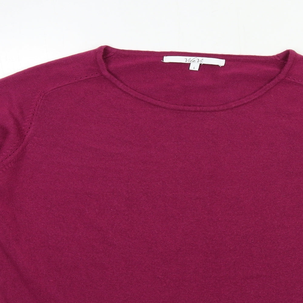 VIDA VI Womens Purple  Knit Pullover Jumper Size L