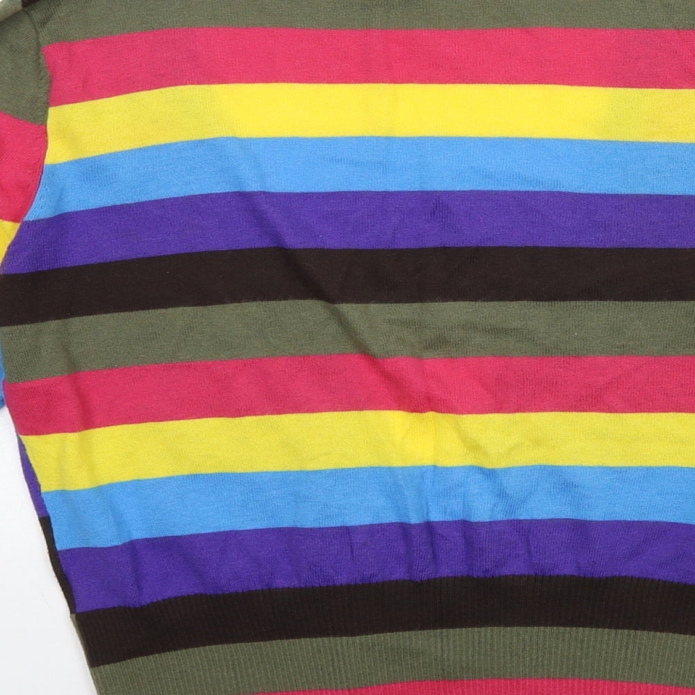 NEXT Womens Blue Striped Knit Cardigan Jumper Size 14