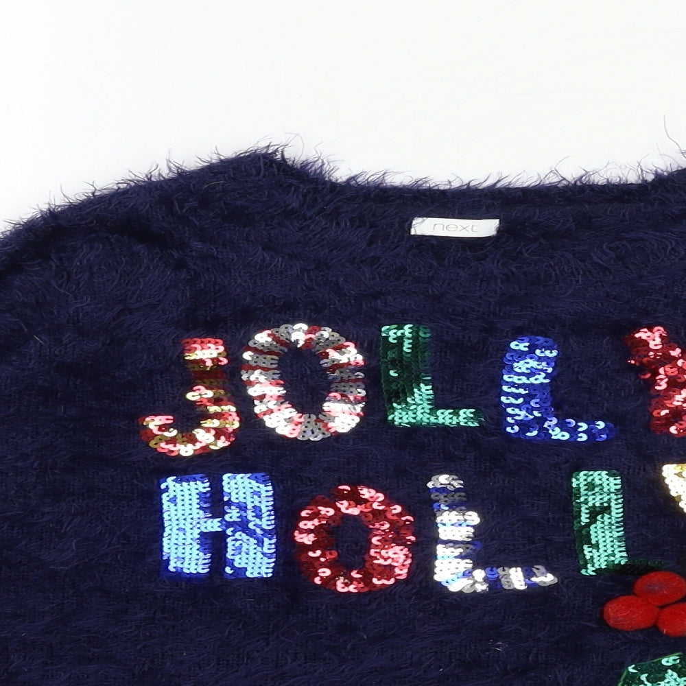 NEXT Girls Blue  Knit Pullover Jumper Size 12 Years  - christmas