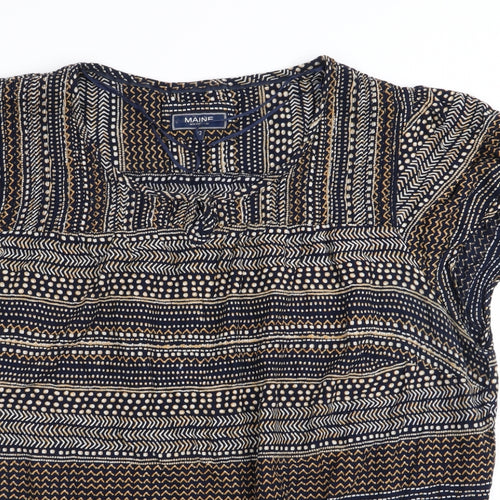 Maine Womens Multicoloured Geometric  Basic Blouse Size 22