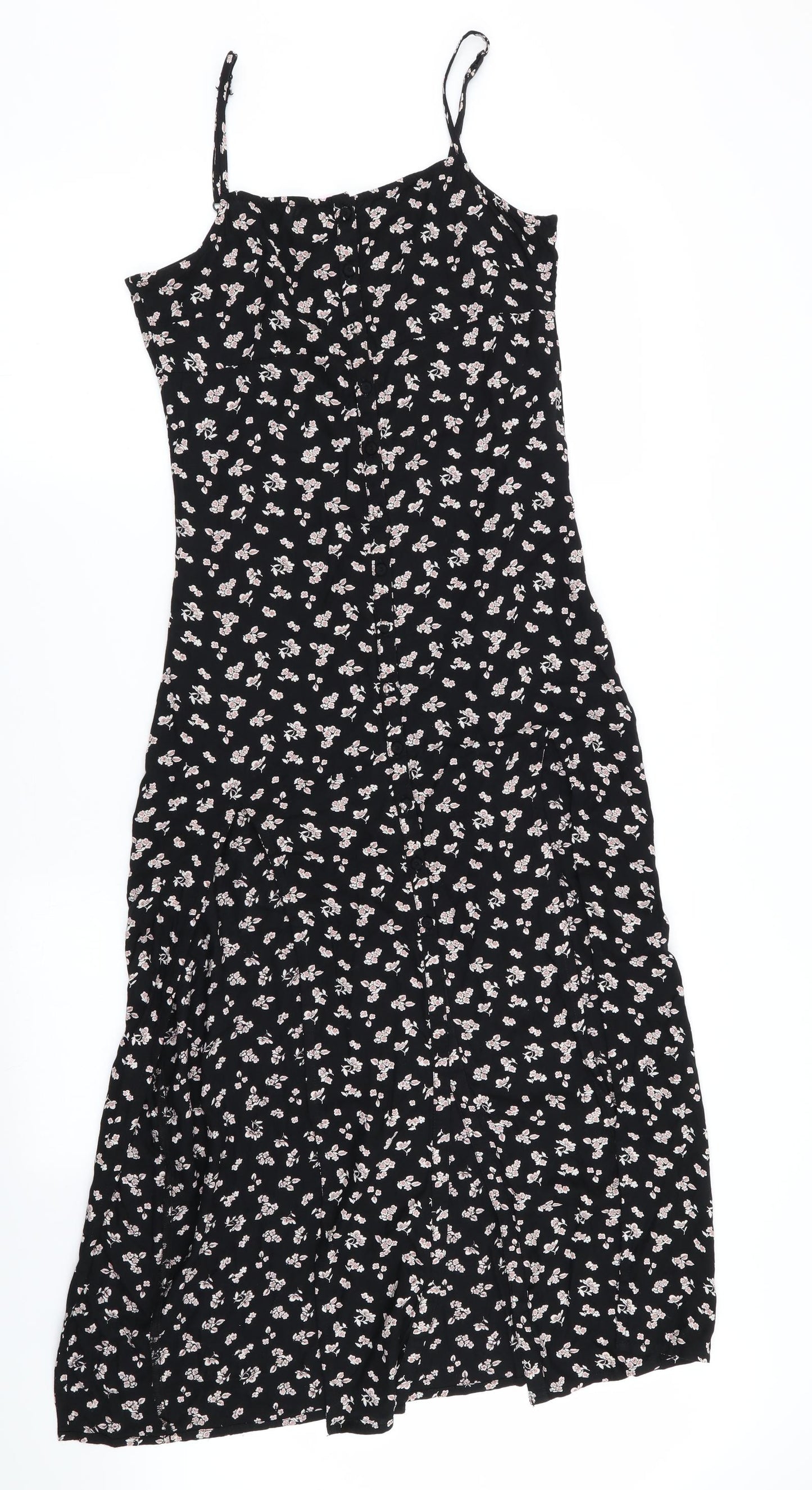 Miss Selfridge Womens Black Floral  Fit & Flare  Size 6