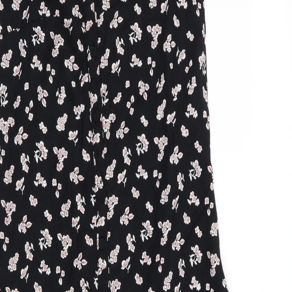 Miss Selfridge Womens Black Floral  Fit & Flare  Size 6