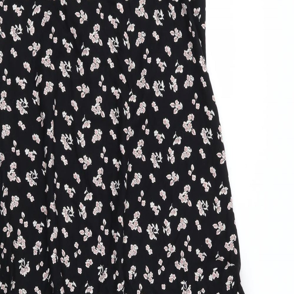 Miss Selfridge Womens Black Floral  Fit & Flare  Size 6