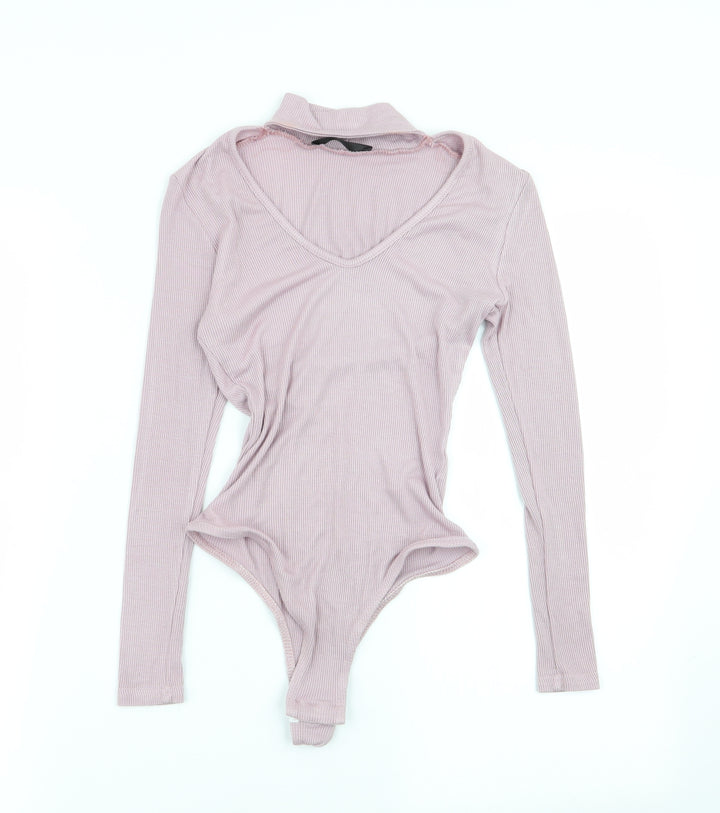 Missguided Womens Pink Bodysuit One-Piece Size 6