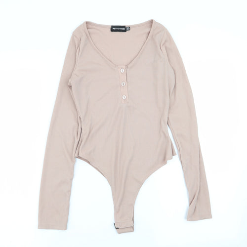 PLT Womens Beige   Bodysuit One-Piece Size 6